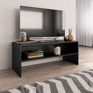 vidaXL Szafka pod TV, czarna, 100x40x40 cm, materiał drewnopochodny