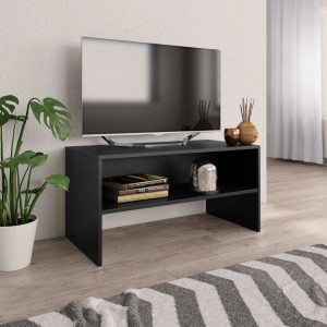 vidaXL Szafka pod TV, czarna, 80x40x40 cm, materiał drewnopochodny