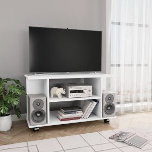 vidaXL Szafka pod TV, biała, 80x40x45 cm, materiał drewnopochodny