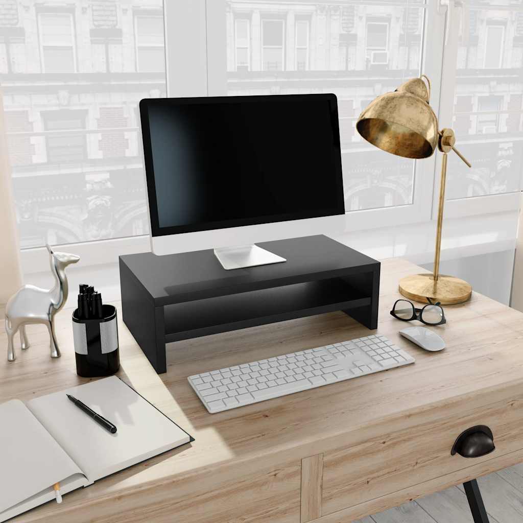vidaXL Podstawka pod monitor czarna 42x24x13cm materiał drewnopochodny