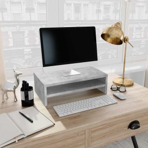 vidaXL Podstawka pod monitor, kolor betonowy szary, 42x24x13 cm
