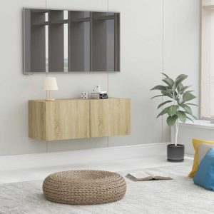 vidaXL Szafka pod TV, dąb sonoma, 80x30x30 cm, materiał drewnopochodny