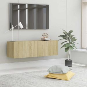 vidaXL Szafka pod TV, dąb sonoma 100x30x30 cm, materiał drewnopochodny