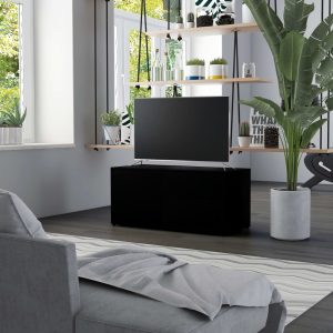 vidaXL Szafka pod TV, czarna, 80x34x36 cm materiał drewnopochodny