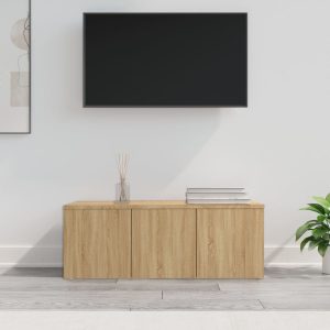 vidaXL Szafka pod TV, dąb sonoma, 80x34x30 cm, materiał drewnopochodny