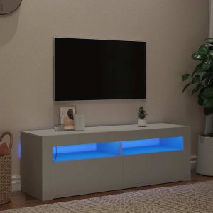 vidaXL Szafka pod TV z oświetleniem LED, biała, 120x35x40 cm