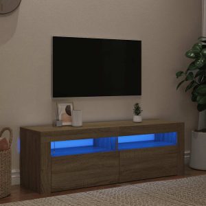 vidaXL Szafka pod TV z oświetleniem LED, dąb sonoma, 120x35x40 cm