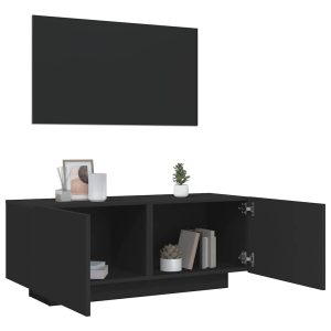 vidaXL Szafka pod TV, czarna, 100x35x40 cm, materiał drewnopochodny