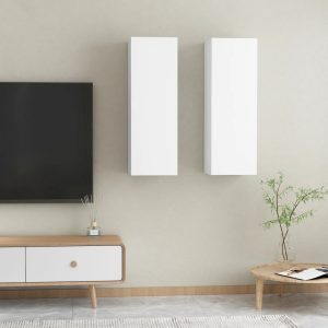 vidaXL Szafki TV 2 szt., białe, 30,5x30x90 cm, materiał drewnopochodny