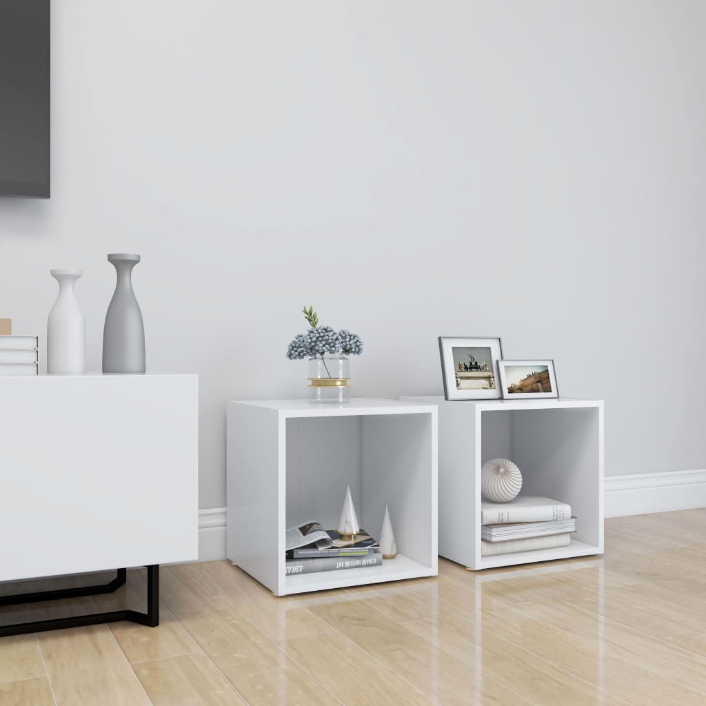 vidaXL Szafki pod TV 2 szt., białe 37x35x37 cm materiał drewnopochodny