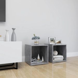 vidaXL Szafki pod TV, 2 szt., szarość betonu, 37x35x37 cm