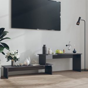 vidaXL Szafka pod TV, szara, wysoki połysk, 180x30x43 cm