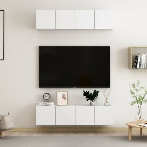 vidaXL Szafki TV, 4 szt., białe, 60x30x30 cm, materiał drewnopochodny