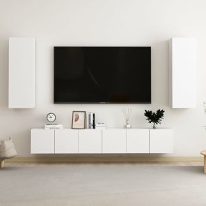 vidaXL 5-cz. zestaw szafek TV, biały, materiał drewnopochodny