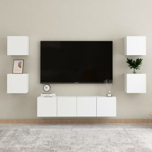 vidaXL 6-cz. zestaw szafek TV, biały, materiał drewnopochodny