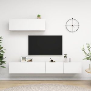 vidaXL Szafki telewizyjne, 3 szt., białe, materiał drewnopochodny