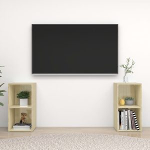 vidaXL Szafki TV, 2 szt., dąb sonoma, 72x35x36,5 cm, płyta wiórowa