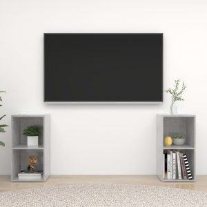 vidaXL Szafki TV, 2 szt., szarość betonu, 72x35x36,5 cm, płyta wiórowa