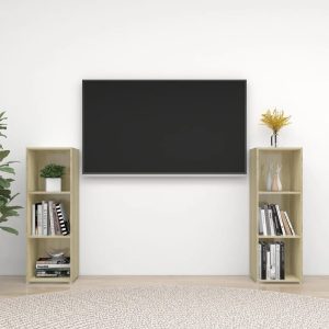 vidaXL Szafki TV, 2 szt., dąb sonoma, 107x35x37 cm, płyta wiórowa