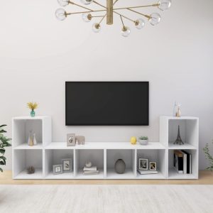 vidaXL Szafki TV, 4 szt., białe, 72x35x36,5 cm, płyta wiórowa