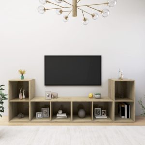 vidaXL Szafki TV, 4 szt., dąb sonoma, 72x35x36,5 cm, płyta wiórowa
