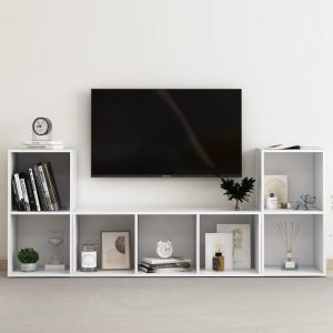 vidaXL 3-cz. zestaw szafek TV, biały, materiał drewnopochodny