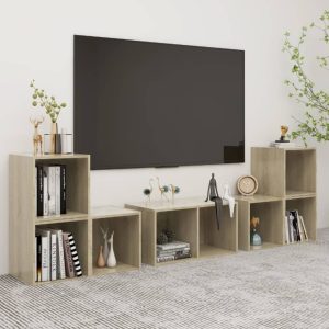 vidaXL 6-cz. zestaw szafek TV, dąb sonoma, płyta wiórowa