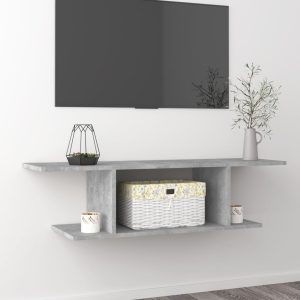 vidaXL Wisząca szafka telewizyjna, szarość betonu, 103x30x26,5 cm