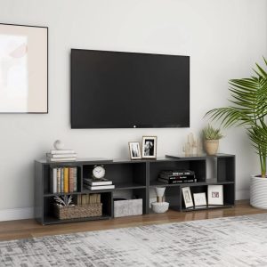 vidaXL Szafka pod TV, szara, 149x30x52 cm, materiał drewnopochodny