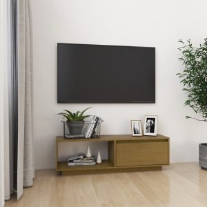 vidaXL Szafka pod TV, miodowy brąz, 110x30x33,5 cm, drewno sosnowe