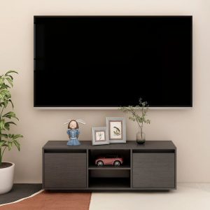 vidaXL Szafka pod telewizor, szara, 110x30x40 cm, lite drewno sosnowe