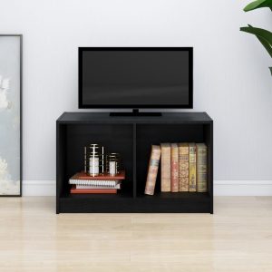 vidaXL Szafka pod telewizor, czarna, 70x33x42 cm, lite drewno sosnowe