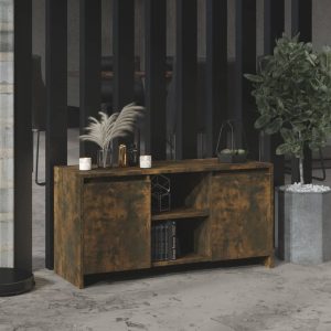 vidaXL Szafka pod TV, przydymiony dąb, 102×37,5×52,5 cm