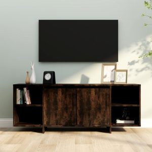 vidaXL Szafka pod TV, przydymiony dąb, 130x35x50 cm