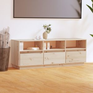 vidaXL Szafka pod telewizor, 140x37x50 cm, lite drewno sosnowe