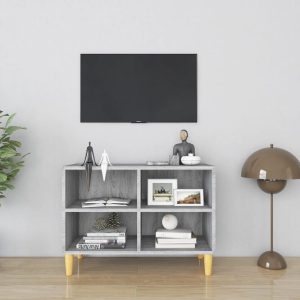 vidaXL Szafka pod TV, drewniane nóżki, szary dąb sonoma, 69,5x30x50 cm