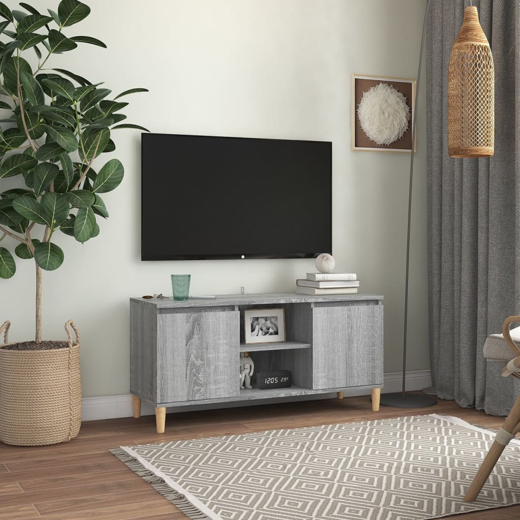 vidaXL Szafka TV, drewniane nogi, szary dąb sonoma, 103,5x35x50 cm