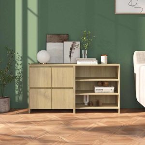 vidaXL 2-częściowa szafka boczna, dąb sonoma, materiał drewnopochodny