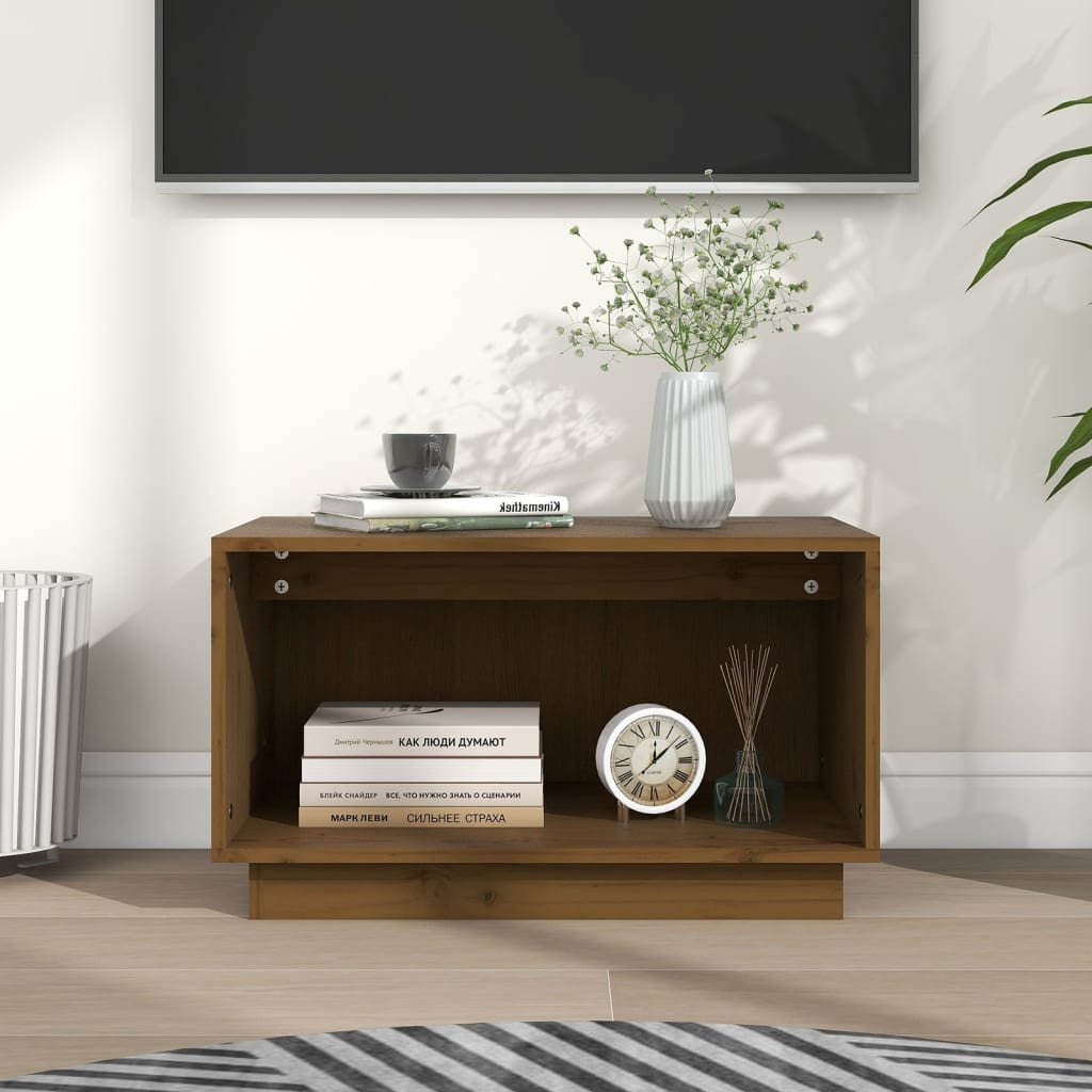 vidaXL Szafka pod telewizor, miodowy brąz, 60x35x35 cm, drewno sosnowe