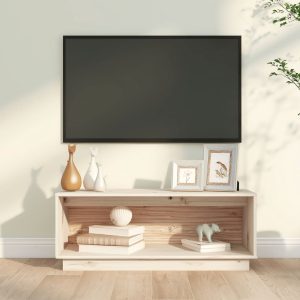 vidaXL Szafka pod telewizor, 90x35x35 cm, lite drewno sosnowe