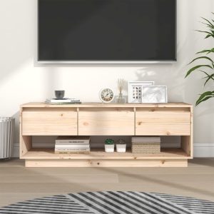 vidaXL Szafka pod telewizor, 110,5x34x40 cm, lite drewno sosnowe