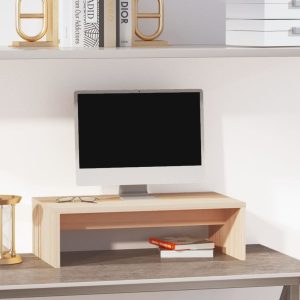 vidaXL Podstawka na monitor, 50x27x15 cm, lite drewno sosnowe
