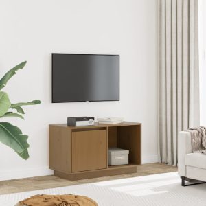 vidaXL Szafka pod TV, miodowy brąz, 74x35x44 cm, lite drewno sosnowe