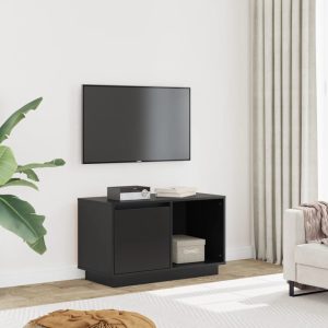 vidaXL Szafka pod telewizor, czarna, 74x35x44 cm, lite drewno sosnowe