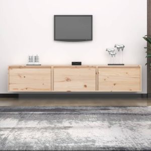 vidaXL Szafki pod TV, 3 szt., lite drewno sosnowe