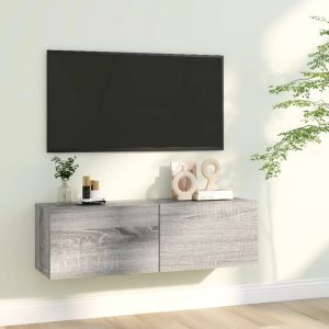 vidaXL Ścienna szafka pod telewizor, dąb sonoma, 100x30x30 cm