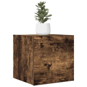 vidaXL Wiszące szafki TV, 4 szt., przydymiony dąb, 30,5x30x30 cm