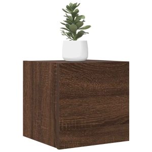vidaXL Wiszące szafki TV, 4 szt., brązowy dąb, 30,5x30x30 cm