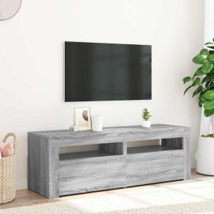 vidaXL Szafka pod TV z LED, szary dąb sonoma, 120x35x40 cm