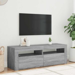 vidaXL Szafka pod TV z LED, szary dąb sonoma, 120x35x40 cm